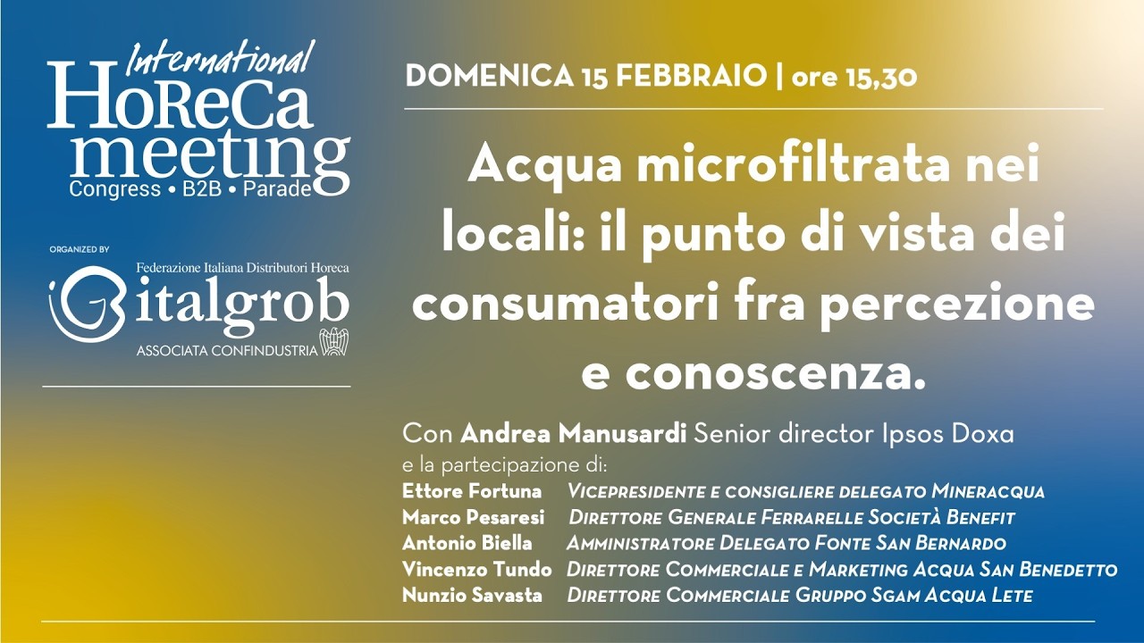 Acqua microfiltrata nei locali: il punto di vista dei consumatori.