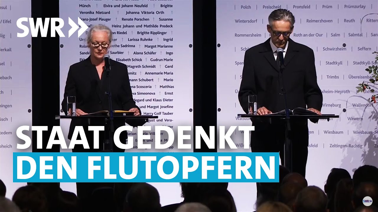 Staatsakt zum Gedenken an die Flutopfer in Rheinland-Pfalz | SWR