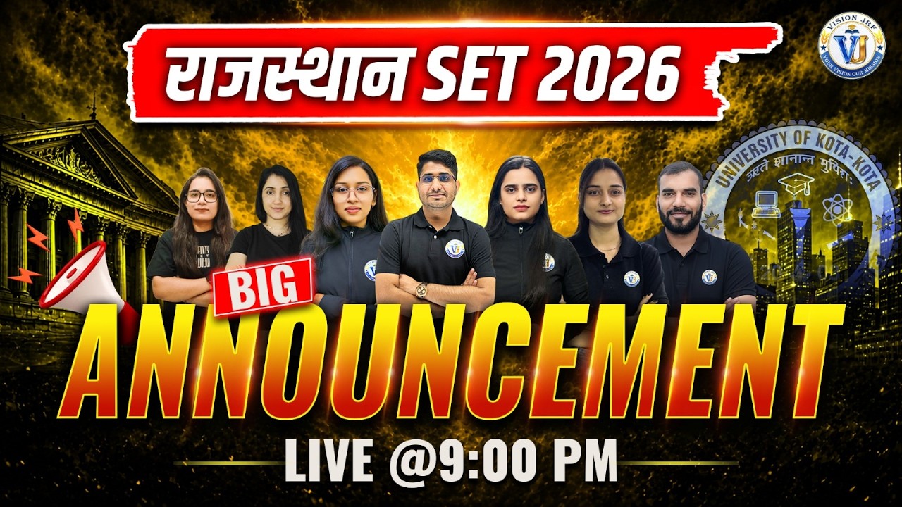 Rajasthan SET 2026 Big Announcement | Raj SET 2026 Strategy & Complete Guidance Details | Vision JRF