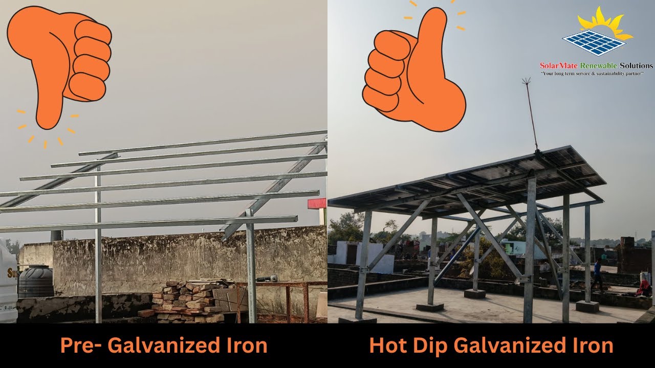 Hot Dip Galvanized Solar Structure Installation | Pre-GI vs HDG Explained