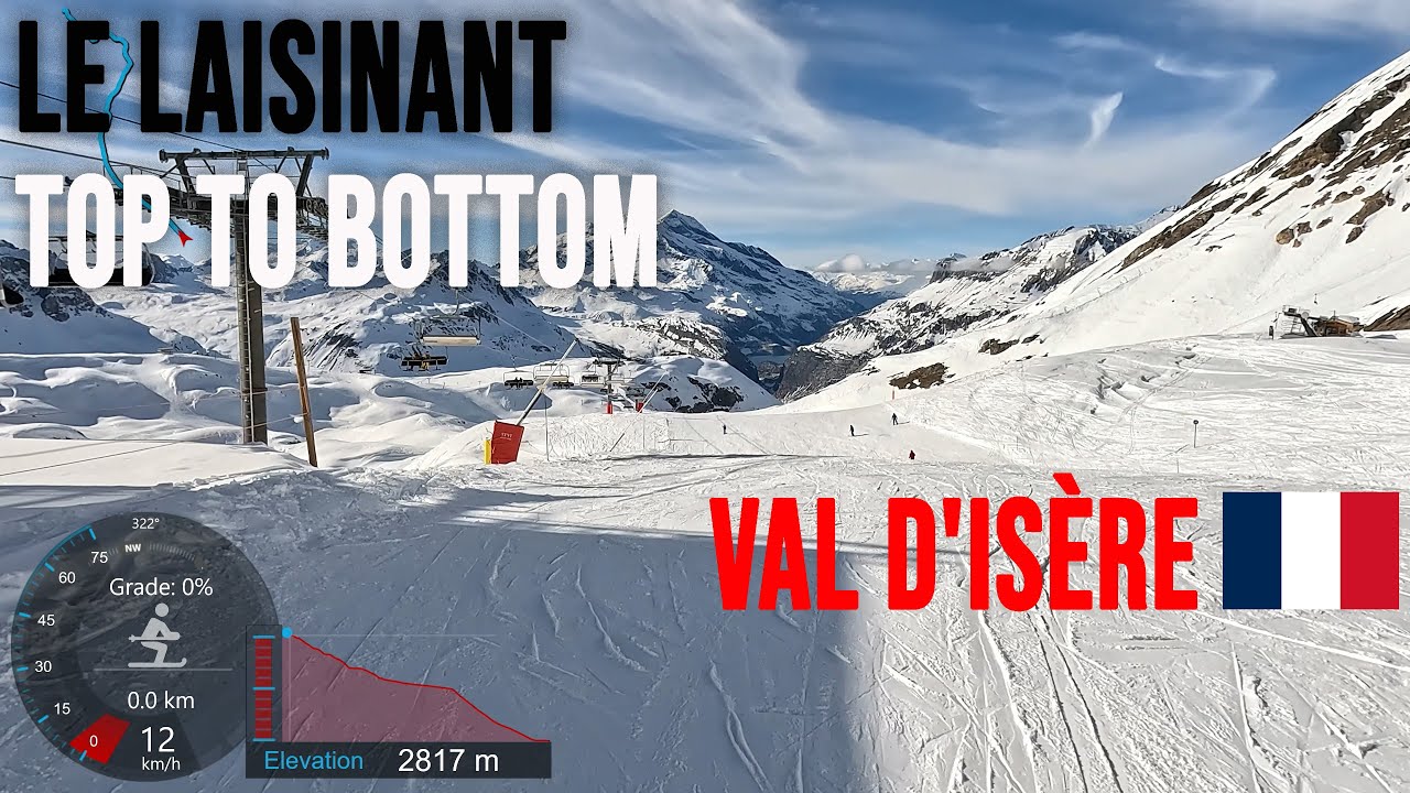 [4K] Skiing Val d'Isère, Le Laisinant Top to Bottom via Germain Mattis (Red), France, GoPro HERO11