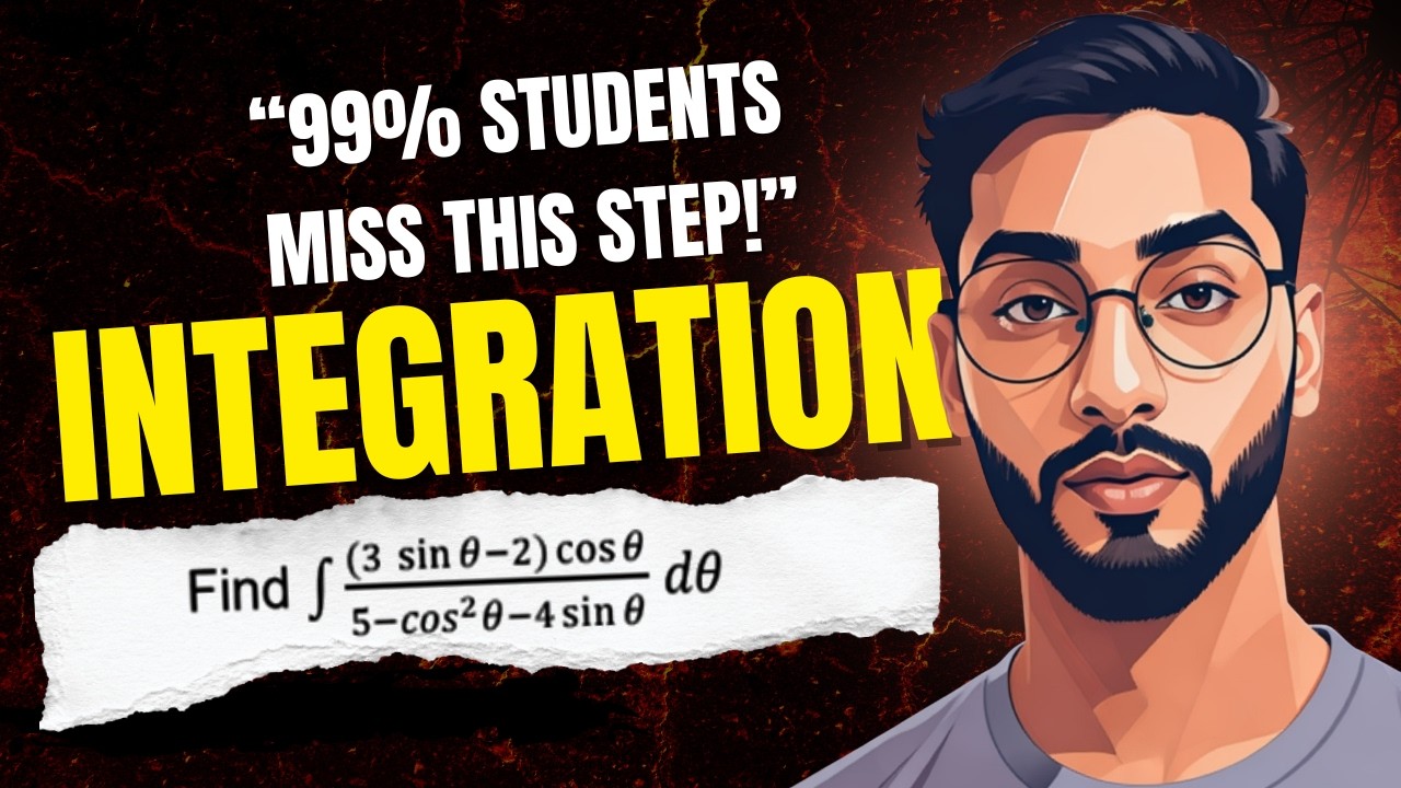 ∫ ((3 sinθ − 2) cosθ) / (5 − cos²θ − 4 sinθ) dθ | Class 12 Definite Integration Trick 🔥