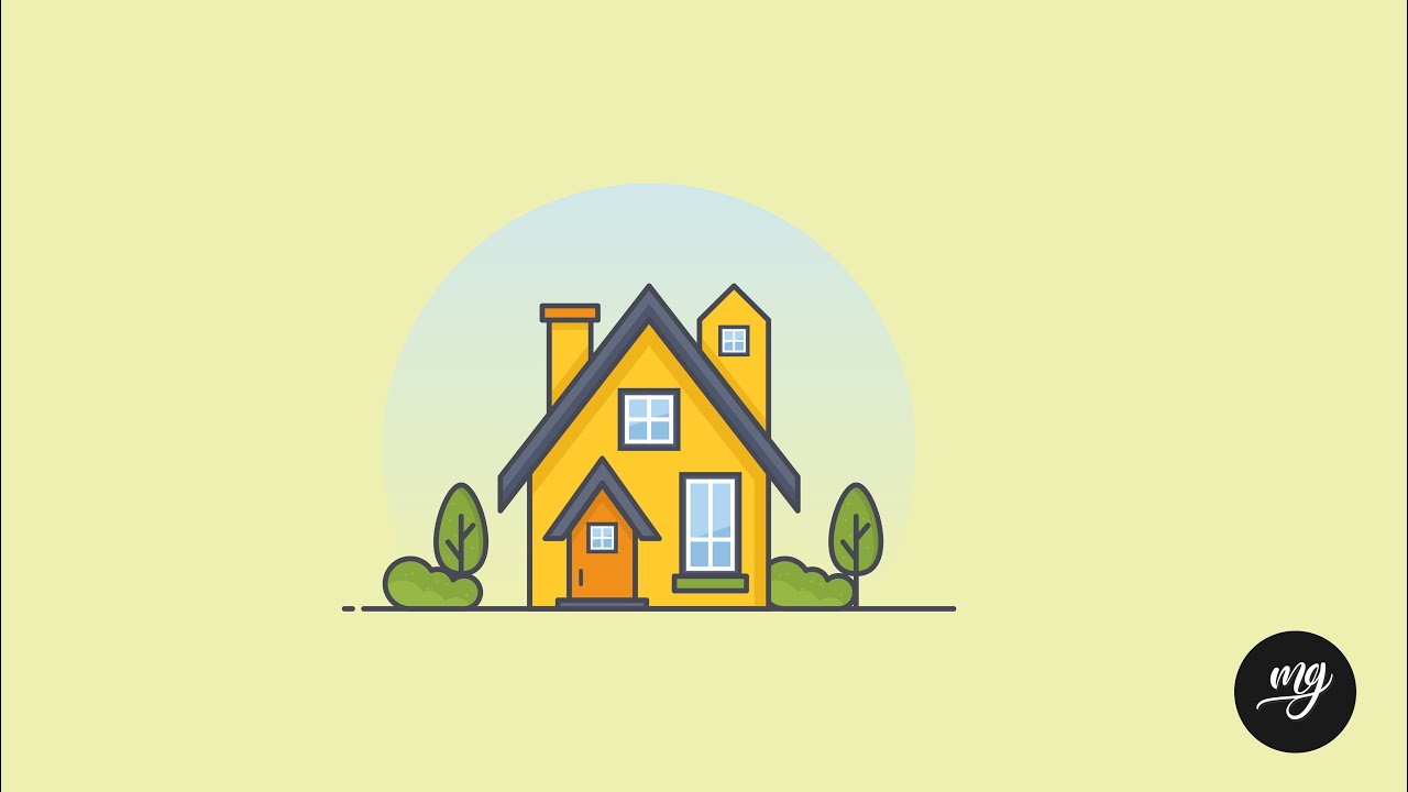 Flat Design House Ilustration - CorelDraw X7