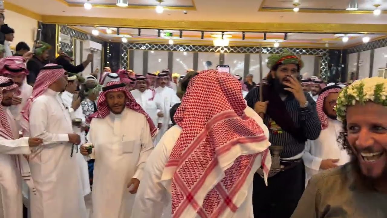 تكثيرة قبايل عسير عند بلغازي في حفل زواج الشاب إياس بن علي بن ماطر في استراحة الريف ببلغازي