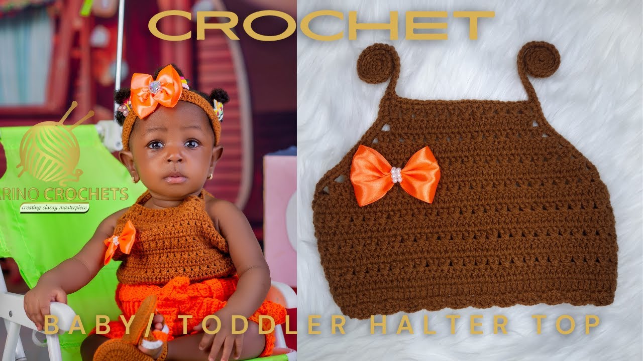 HOW TO CROCHET BABY HALTER TOP USING CROSS / X STITCH. CROCHET FAST AND EASY BABY TOP.