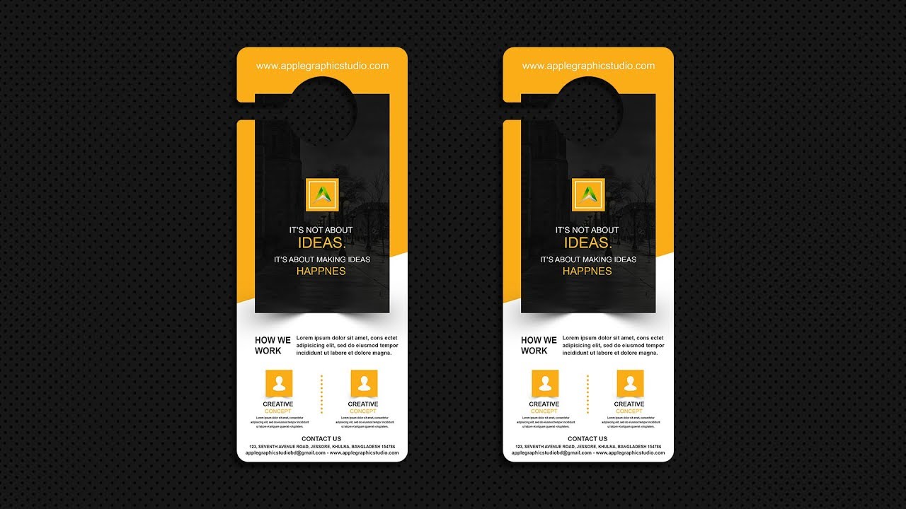 How to Design Mockup for a Door Hanger - Photoshop CC Tutorial