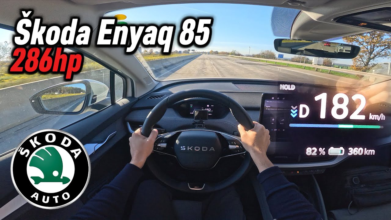 2025 Skoda Enyaq 85 (286 hp) | POV Autobahn Test Drive in Germany