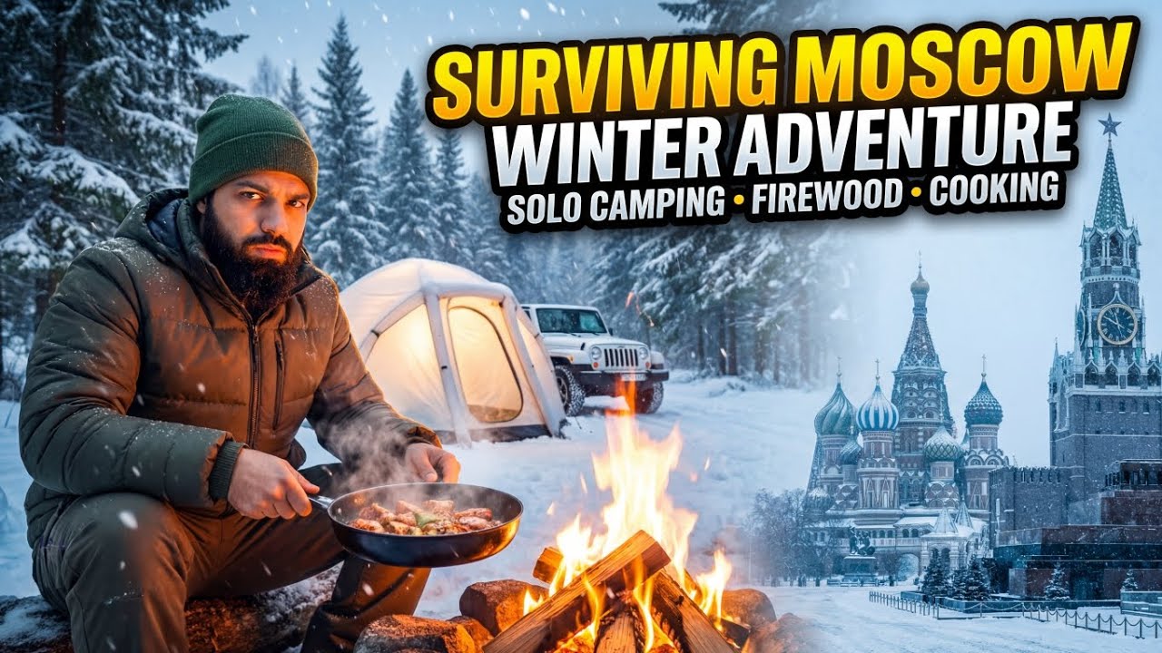 Surviving Moscow Winter Adventure | Solo Camping & Cooking | Beautiful Places | Frozen Forest | Jeep