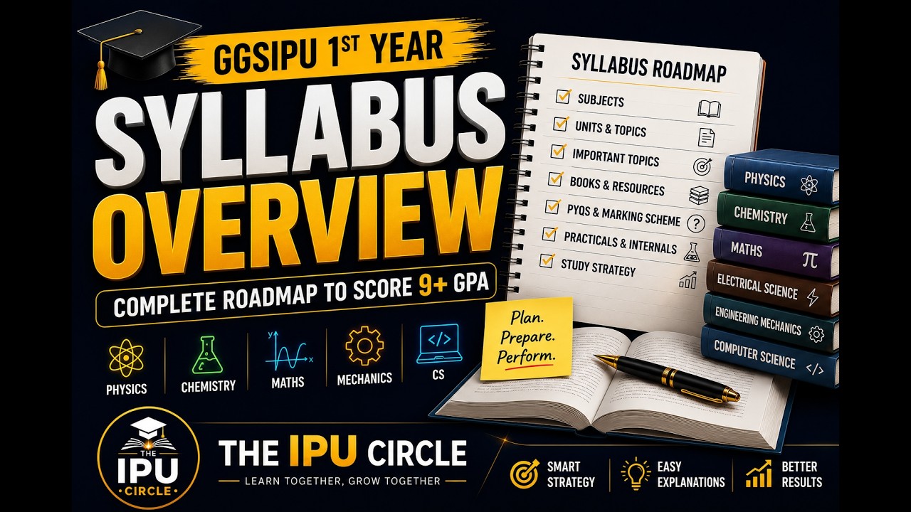 🎓 GGSIPU 1st Year Syllabus Overview 2026 | Subjects, Marking Scheme & Tips to Score 9.5+ CGPA