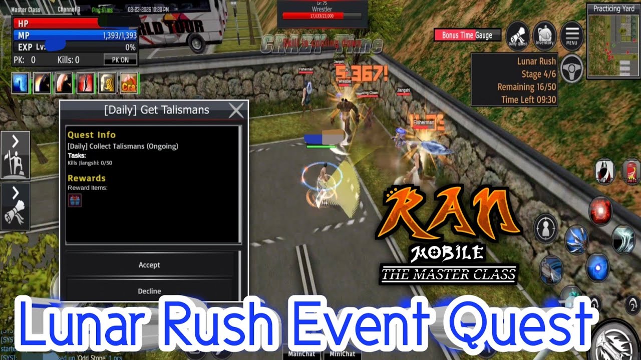 Lunar Rush Event Quest | February Daily Quest | Ran Mobile The Master Class Version 2.17