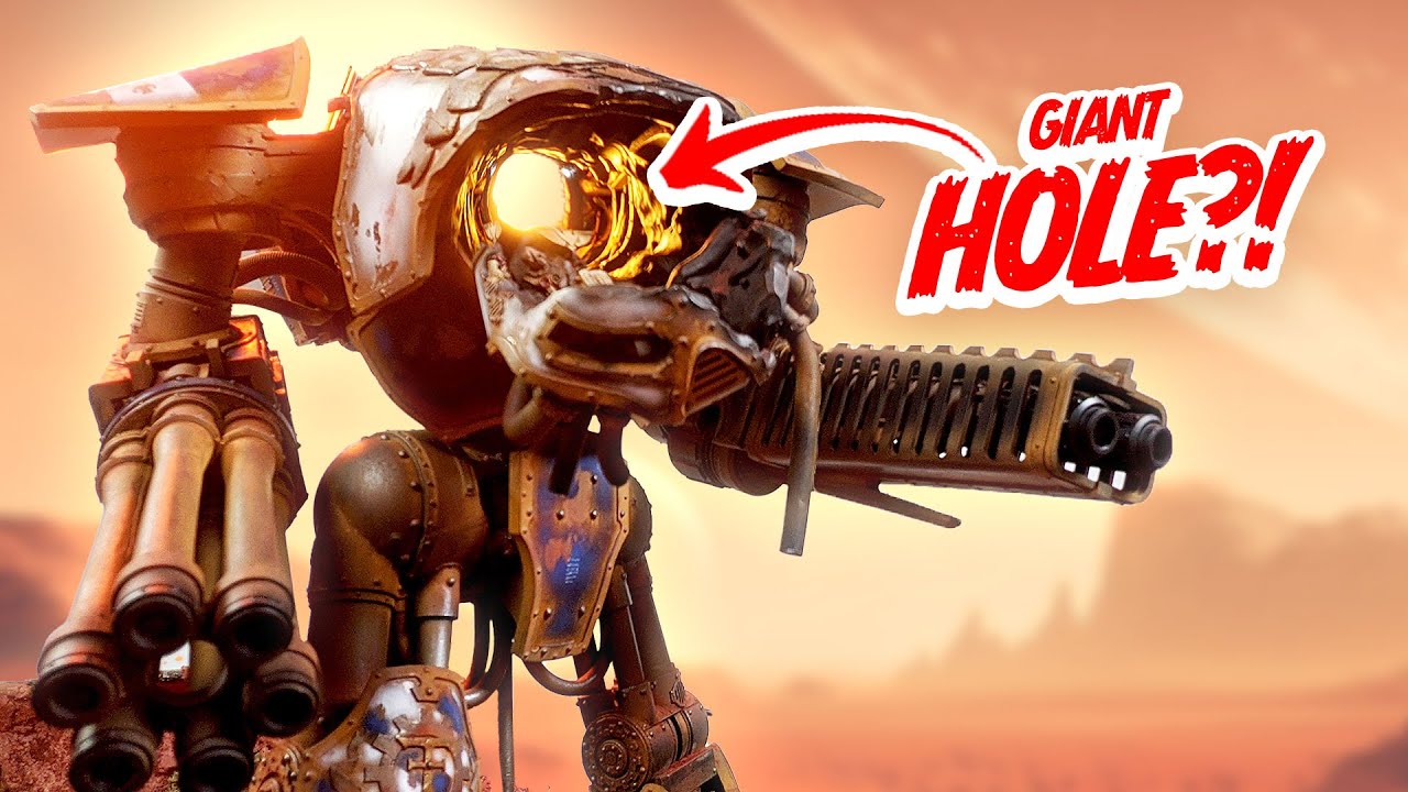 HOW did our 40k Reaver Titan get a GIANT HOLE in it?!