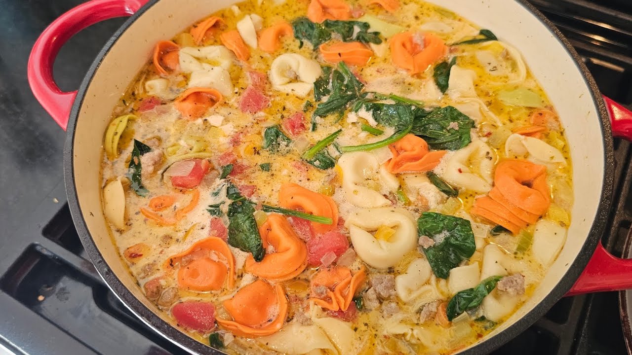 Creamy Sausage Tortellini Soup 