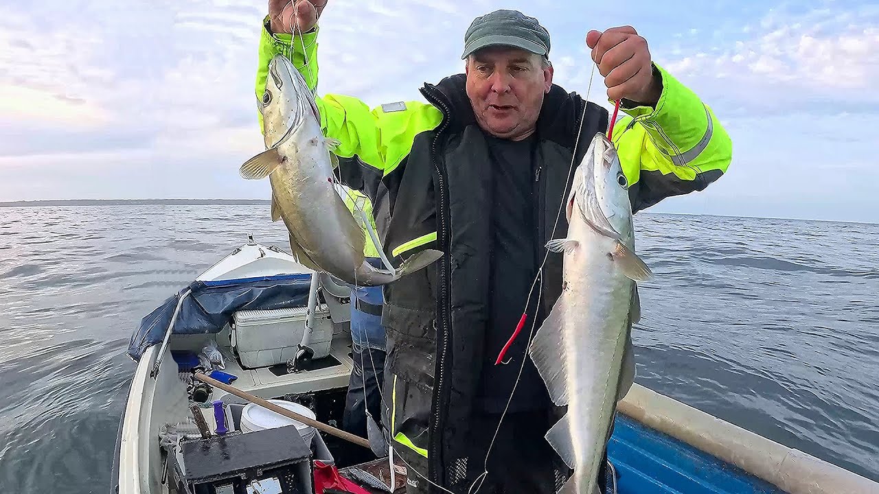 Big Seafood Selection Fishing Far Out In Deeper Water Over Reefs Gravel Sand Then Hauling Crab Pots.