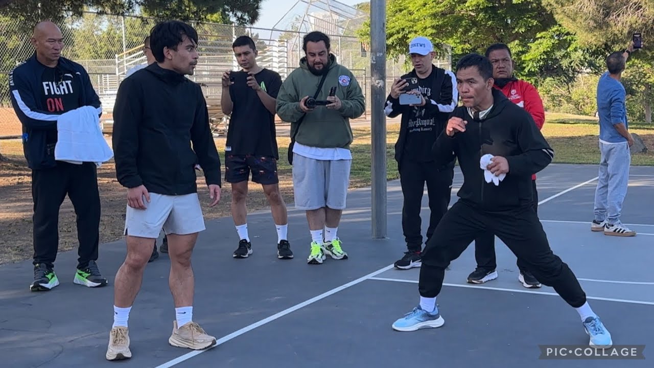 MANNY PACQUIAO & JIMUEL PACQUIAO GO HEAD TO HEAD SHADOW BOXING TRAINING FOR MARIO BARRIOS