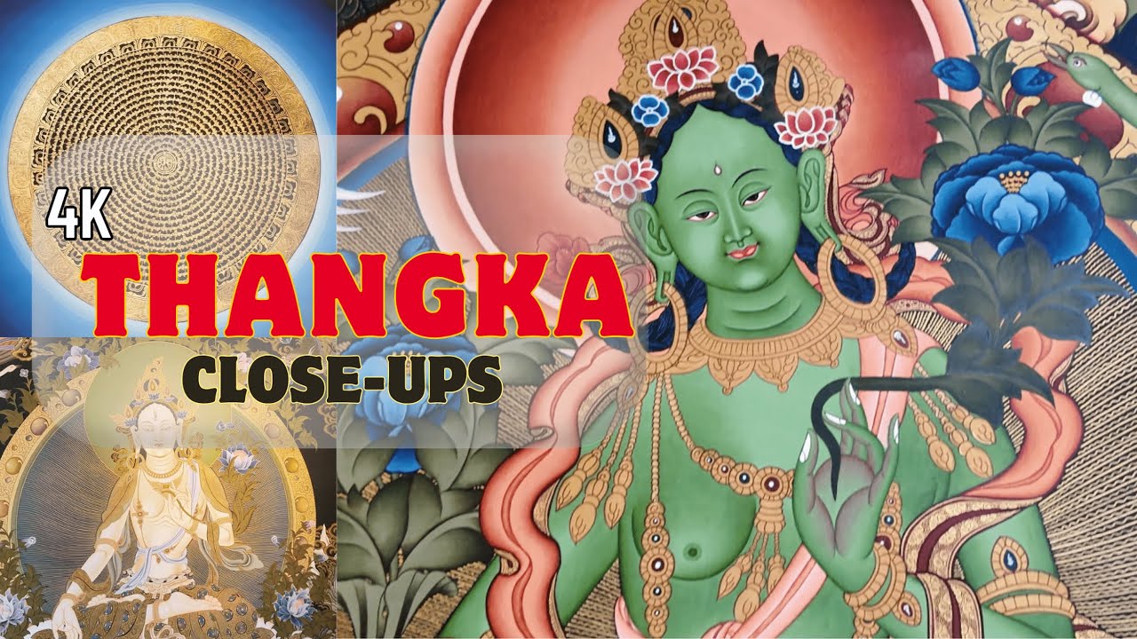 4K Thangka Painting Details: Tibetan Art Close-Ups & Mandalas (Tara, Wheel of Life & More)