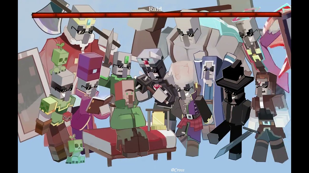 【minecraft meme】illager raid!!
