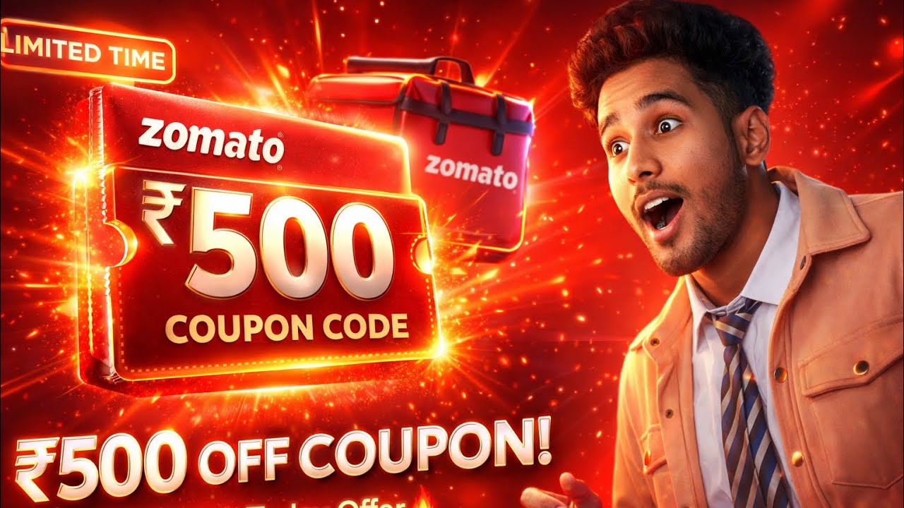 🔥 Zomato Coupon Code Today 💥 ₹500 OFF | Zomato Discount Offers 2026 🤑 Limited Time Deal 🍔