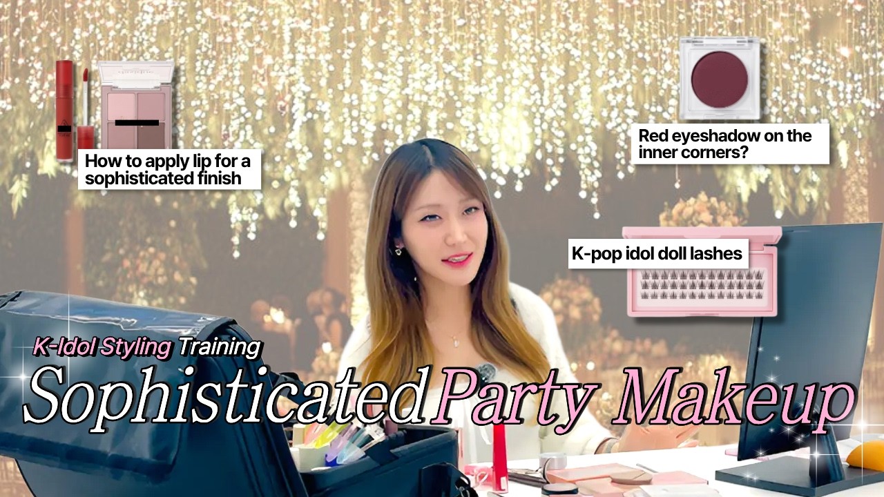 (SUB)K-Pop Idol Party Makeup ✨ Doll Lashes & Glitter Festival Look EP 45. #kpop #kpopmakeup #kbeauty