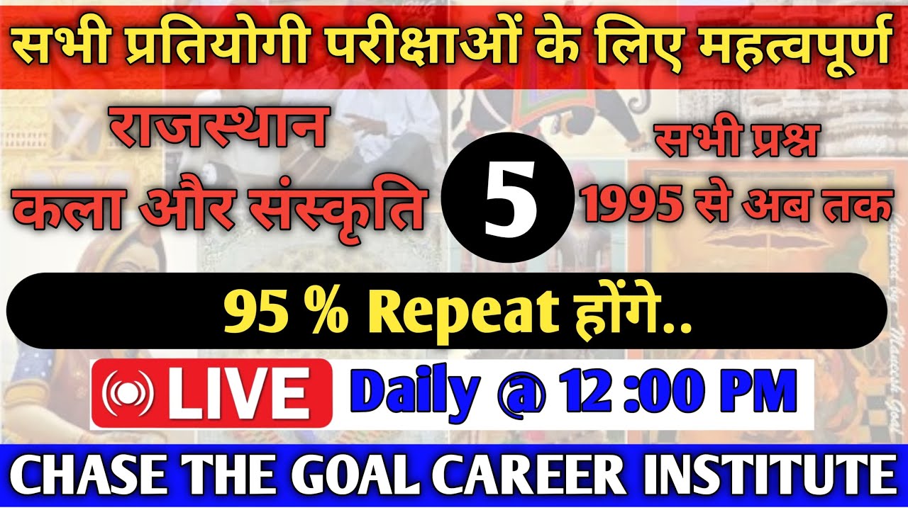 Rajasthan Art & Culture 30 years PYQs I 1995 से 2025 तक पूछे गए महत्वपूर्ण  प्रश्न I Imp Questions I