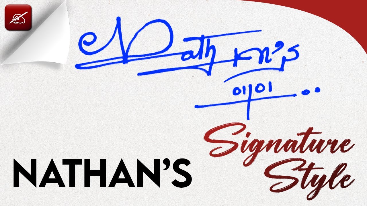 ✔️ Nathan&rsquo;s Name Signature Design - N Signature Style - How to Signature Your Name