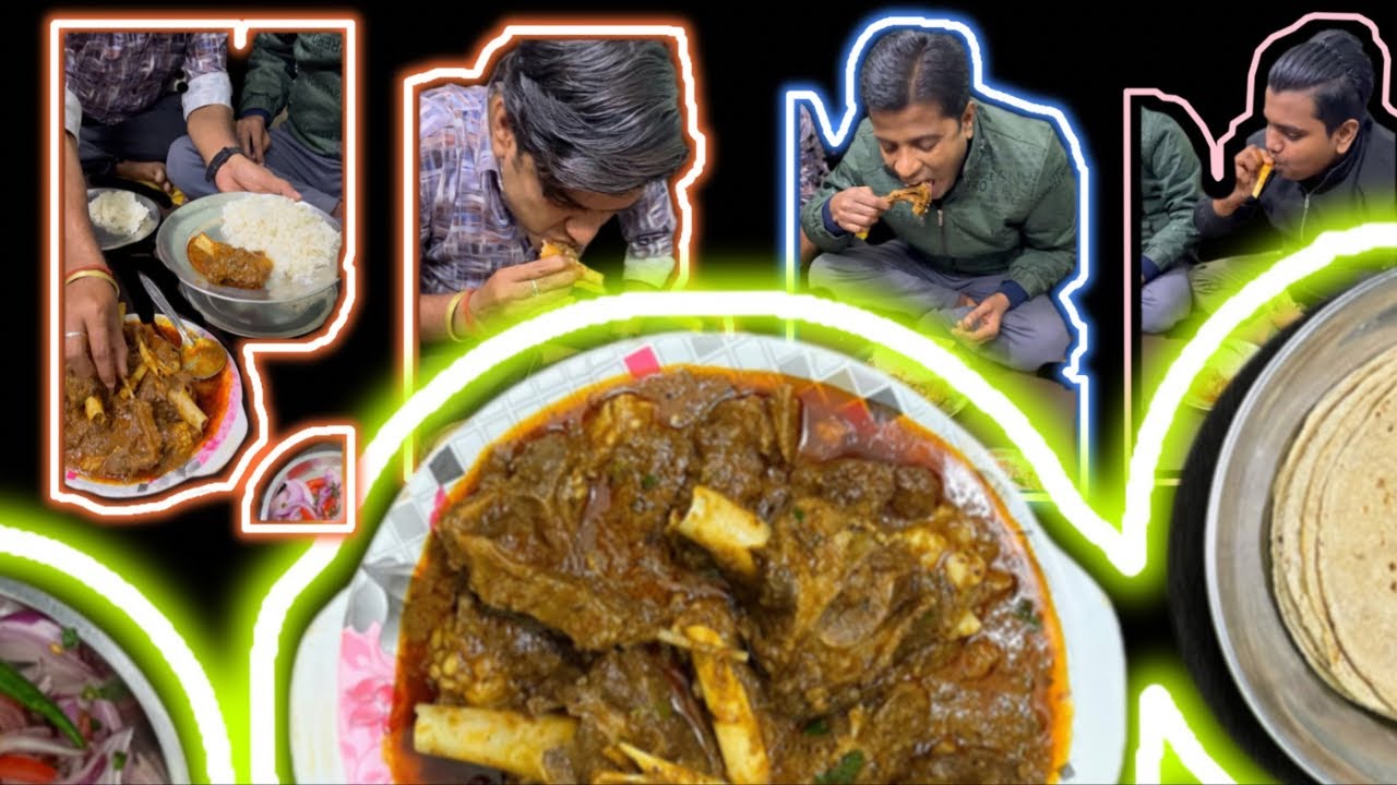Mutton Rogan Josh | Roti | Rice | Salad | 😀👌