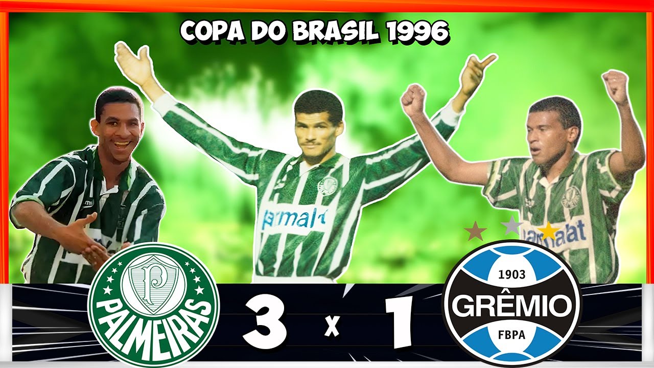 Palmeiras 3x1 Grêmio ●Semifinal da Copa do Brasil 1996● ★Melhores Momentos★ ●Jogo de Ida●