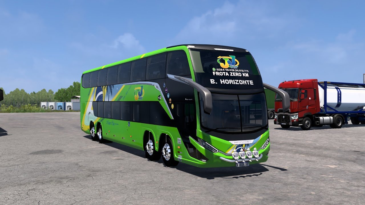 GKVFJX GAMING ETS2 NEW UPDATE BUS MOD MARCOPOLO PARADISO G8 1800 DD MERCEDES O-500RSDD V1.1 1.53