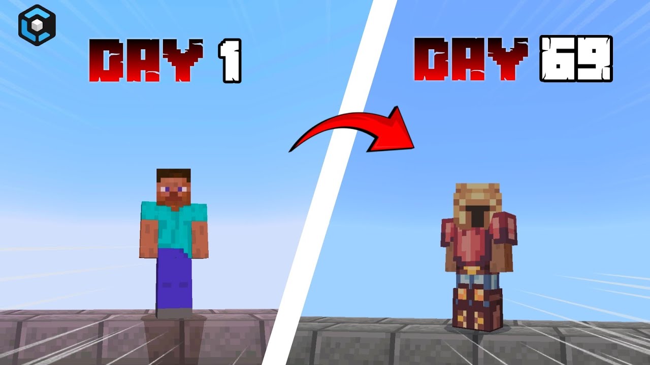 I survived day 1 to day 69 || Craftersmc skyblock||