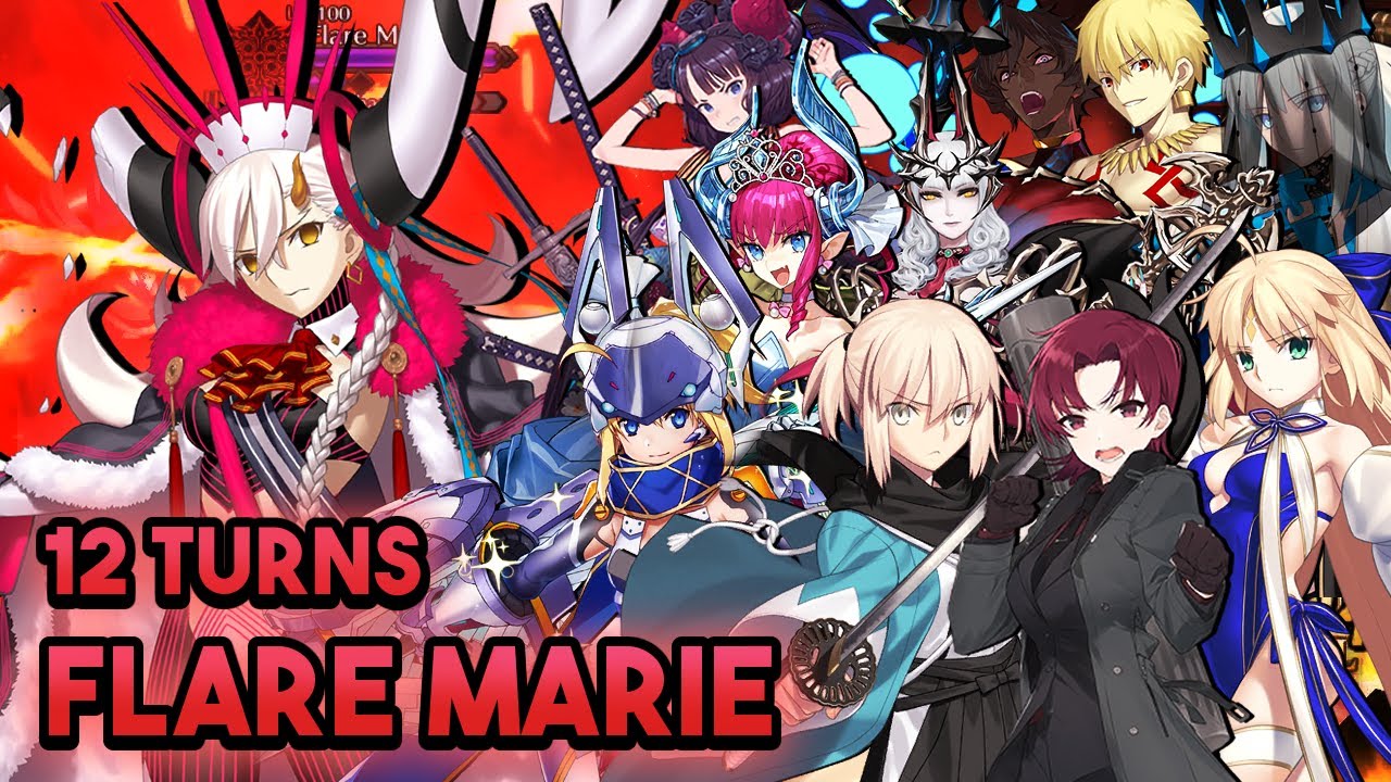 【FGO】 FLARE MARIE 12 Turns Clear - U-Olga Marie Quest 1 Boss Gauntlet