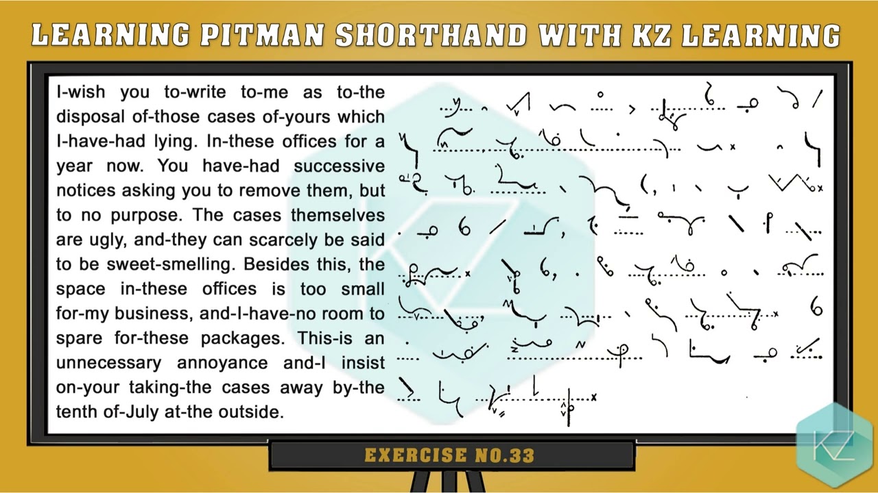Exercise No.33 @ 60 WPM - Pitman Shorthand Dictation - KZ Learning #shorthand