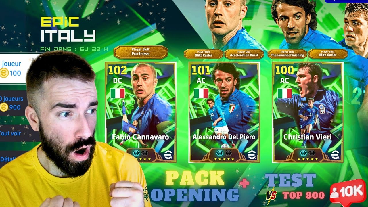 PACK OPENING EPIC ITALY⚡ + TEST VIERI DEL PIERO CANNAVARO vs Top 800 World🔥 EFOOTBALL 2026