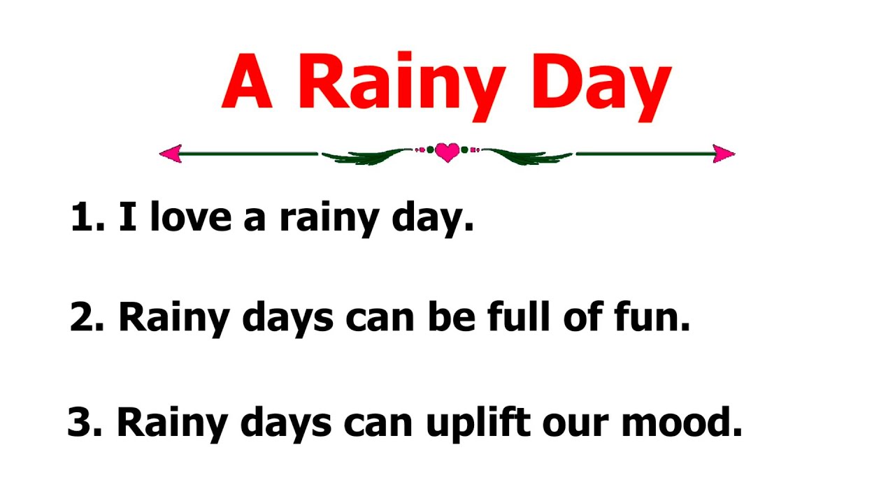 10 Lines Essay On A Rainy Day | Easy Sentences About Rainy Day In English | Essay On A Rainy Day