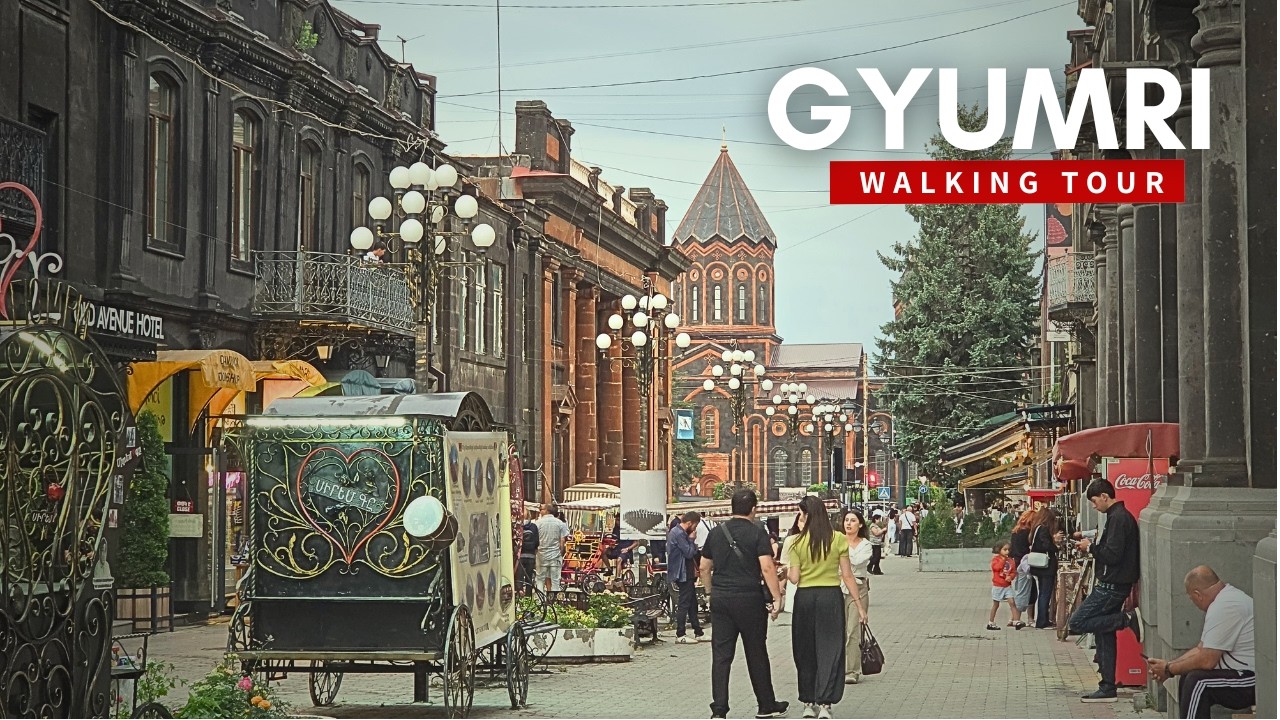 [4K] Gyumri Rainy Day - Second Largest city in the Armenia Walking Tour