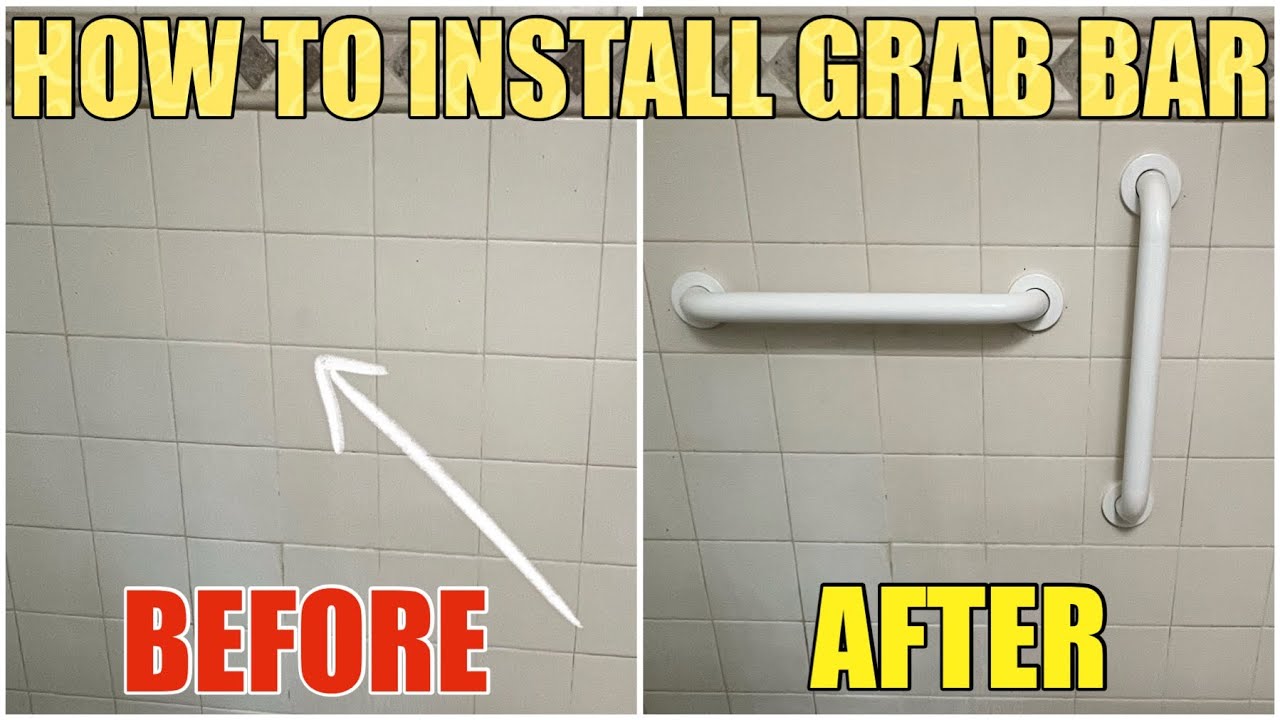 How To Install A Glacier Bay Grab Bar With Concealed Mounting To The Tiled Shower Wall Step by Step