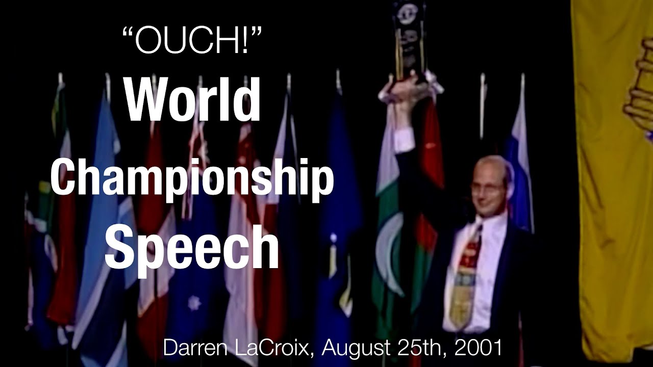 Чемпионат мира по публичным выступлениям Toastmasters, лучшие речи. Победная речь Даррена