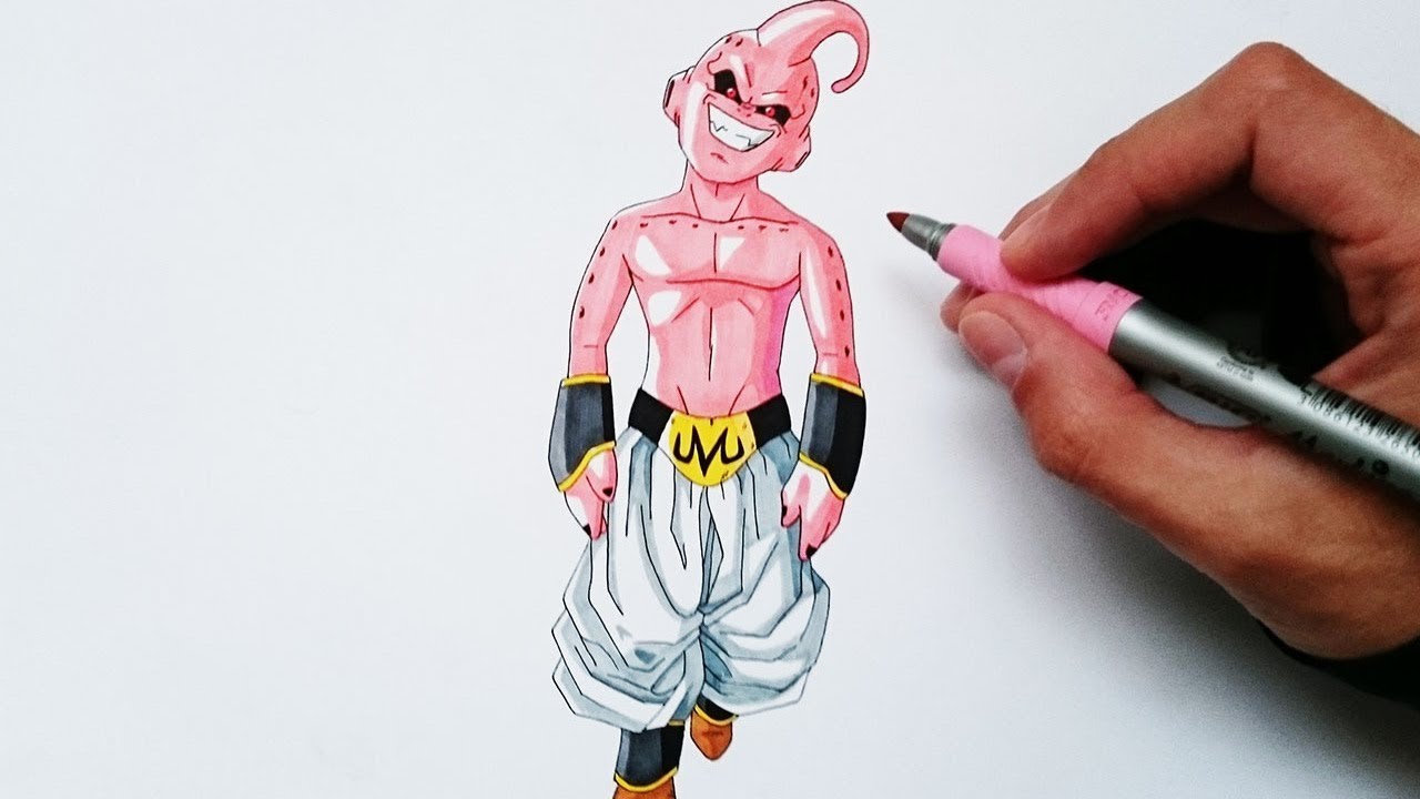 Cómo dibujar a Kid Buu explicado paso a paso - How to draw Kid Buu