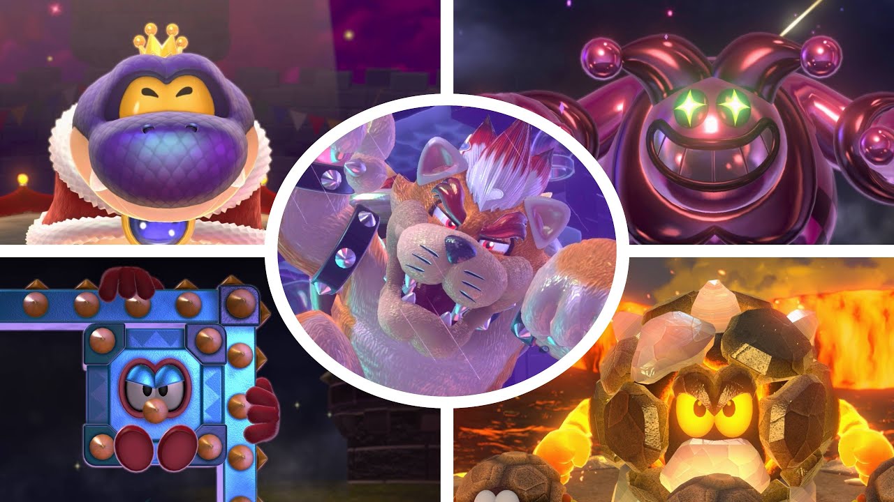 Super Mario 3D World – All Bosses (No Damage) [4K]