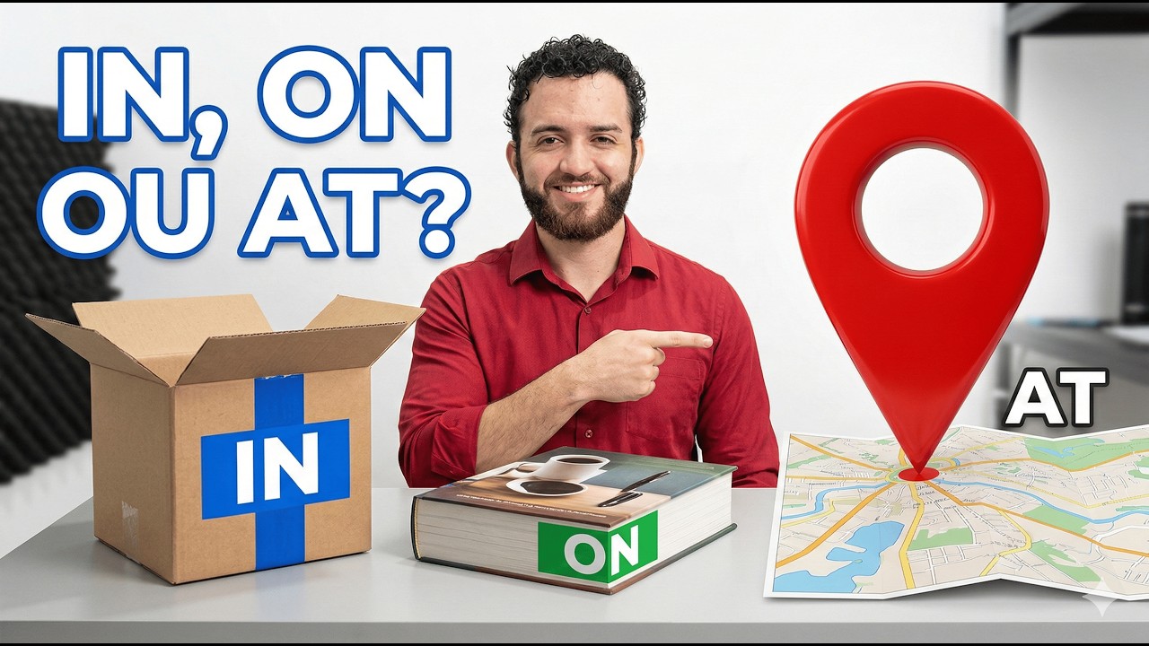 Preposição de lugares em inglês com lógica para usar in on at sem travar