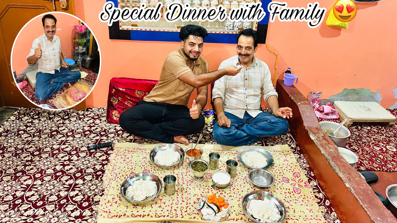 Eating Special  Kashmiri Dinner 🥘 With My Family || Middle class family 😍