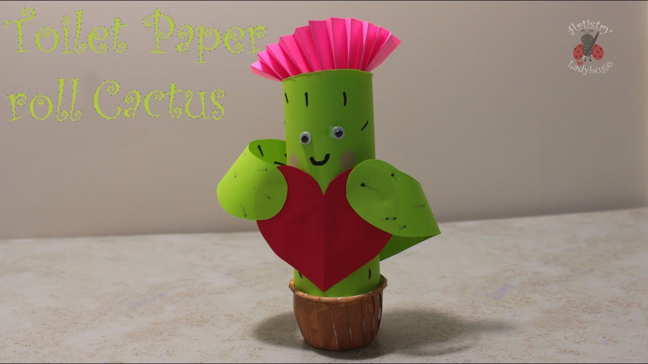 Easy toilet paper roll cactus for kids