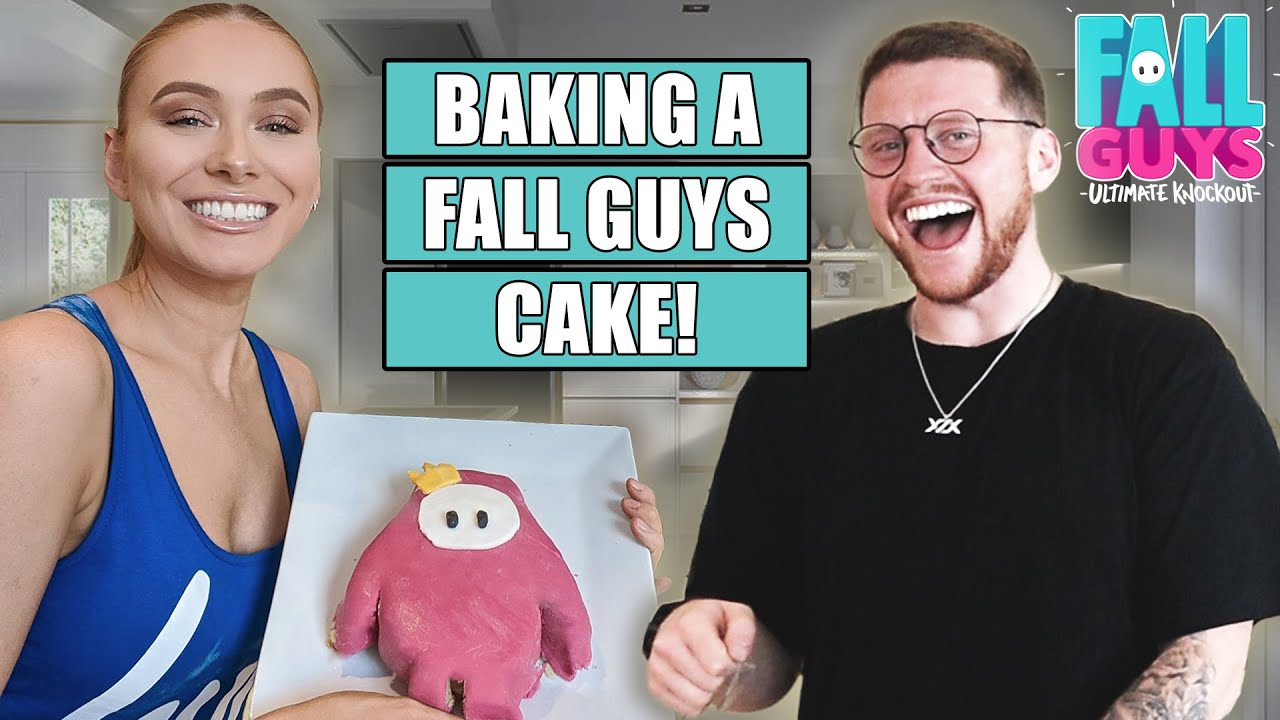 BAKING A FALL GUYS CAKE with BEHZINGA!!