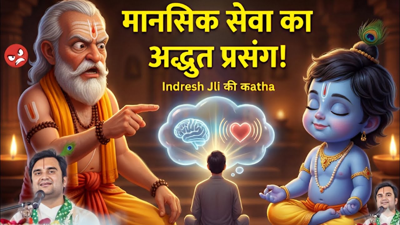 मानसिक सेवा का अद्भुत प्रसंग 😲 | Mansik Seva Ka Adbhut Prasang | Pujya Indresh Ji Maharaj