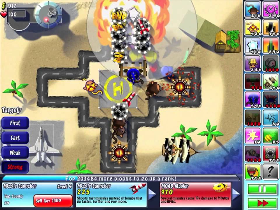 Bloons TD 4 iPad - Military Base - Walkthrough PERFECT (no miss) HD