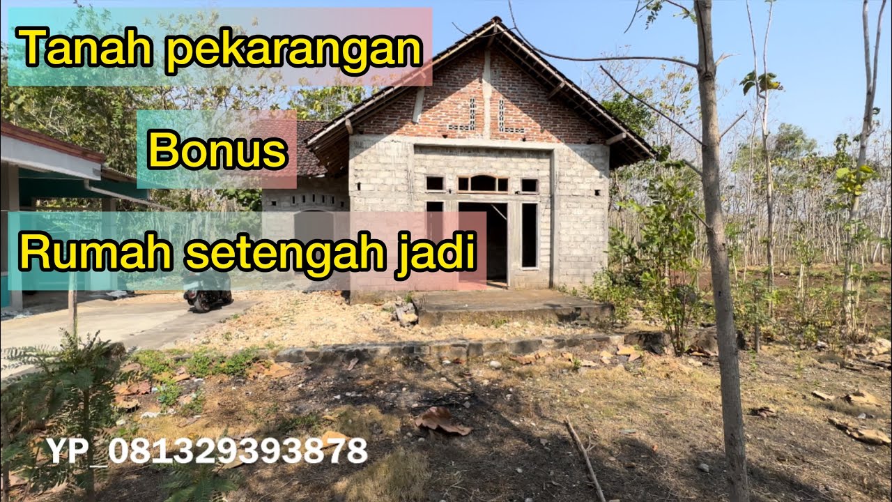 Dijual tanah bonus bangunan rumah setengah jadi ukuran 9x9.#shm mecah 276m2