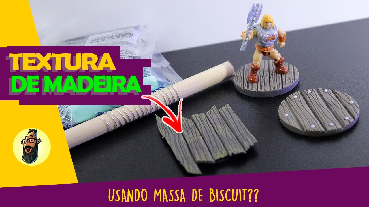 COMO FAZER TEXTURA DE MADEIRA COM BISCUIT - TUTORIAL
