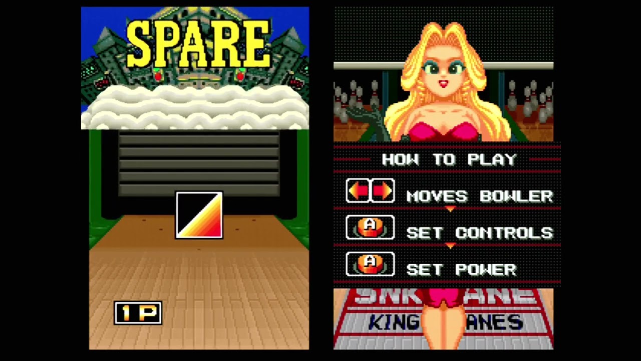 League Bowling (SNK Neo Geo CD) Game Play Video [Epilepsy Warning]