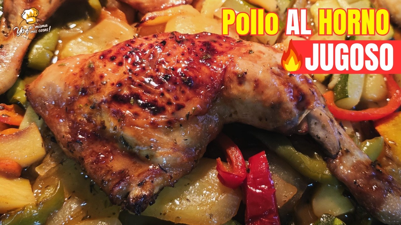 Pollo al Horno Jugoso con Papas | Receta Fácil y Deliciosa