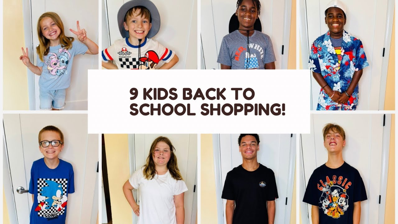 9 KIDS BACK TO SCHOOL SHOPPING! 1st DAY OUTFITS!