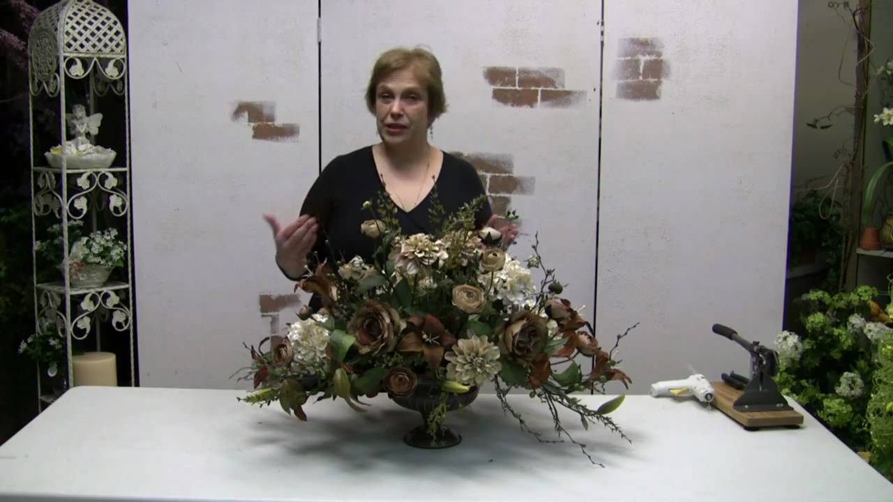 How To Make A Traditional Floral Centerpiece Arrangement With Silk Flowers - Part 1
