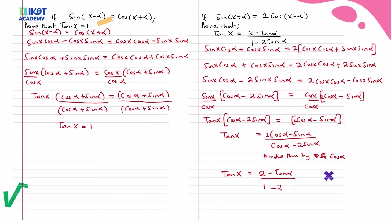A Level Trigonometry 7/21 – Applications of the Compound Angle Formula